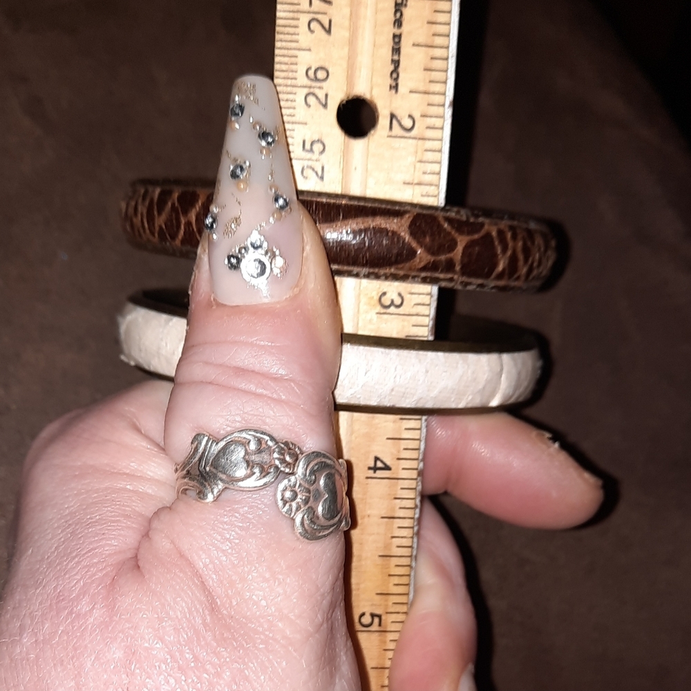 Pair Snakeskin Stackable Vintage Bangle Bracelets… - image 4